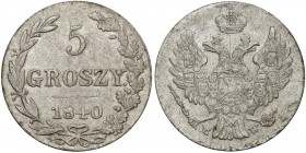 5 groszy 1840 - kropka po GROSZY - rzadkie R1