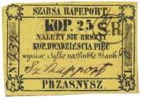 Przasnysz, Szabsa Rapeport, 25 kopiejek (XIX w.)