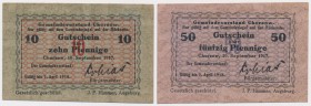 Chorzow (Chorzów), 10 i 50 pfg 1917 (2szt)