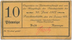 Friedenshutte (Nowy Bytom), 10 pfg 1917