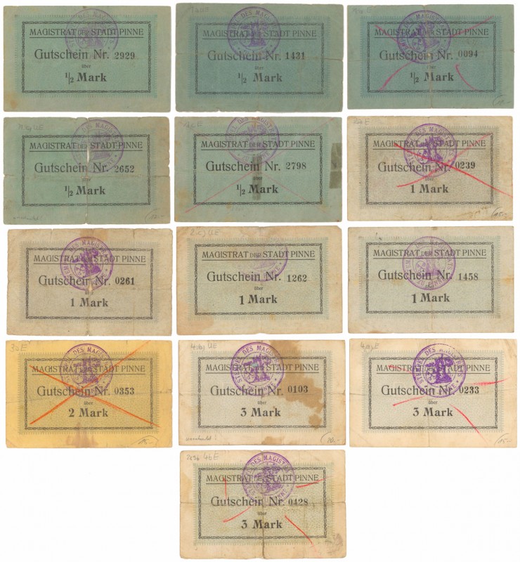 Neustadt bei Pinne (Lwówek Wlkp), 1/2 - 3 mk (13szt) 
Grade: 5 do 3 

POLAND ...