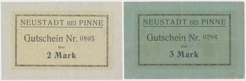 Neustadt bei Pinne (Lwówek Wlkp.), 2 i 3 mk (2szt) Reference: Podczaski P-093.A....