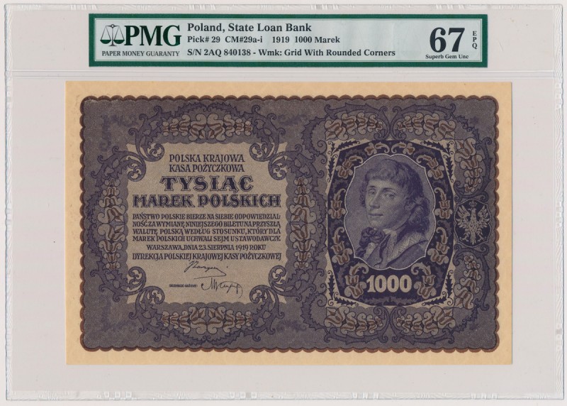1.000 mkp 08.1919 - II Serja AQ Typologicznie pospolity banknot, ale ze względu ...