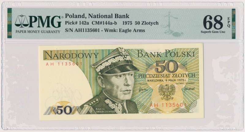 50 złotych 1975 - AH Reference: Miłczak 144b
Grade: PMG 68 EPQ