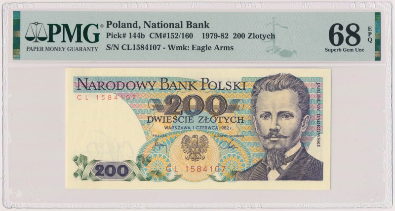 200 złotych 1982 - CL Reference: Miłczak 160
Grade: PMG 68 EPQ MAX