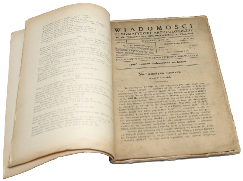 WNA 1921 - kompletny rocznik Kompletny rocznik WNA 1921 sklejony w kartę tytulow...