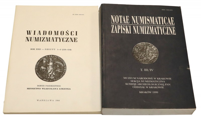 Mennictwo Łokietka i Zapiski Numizmatyczne T.III/IV (2szt) W skład zestawu wchod...