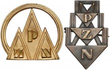 Odznaki PZN: Brązowa za Sprawność i Złota Górska (2szt)