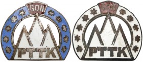 PTTK Górskie Odznaki Narciarskie - emaliowane, z niskimi numerami [4] i [12]