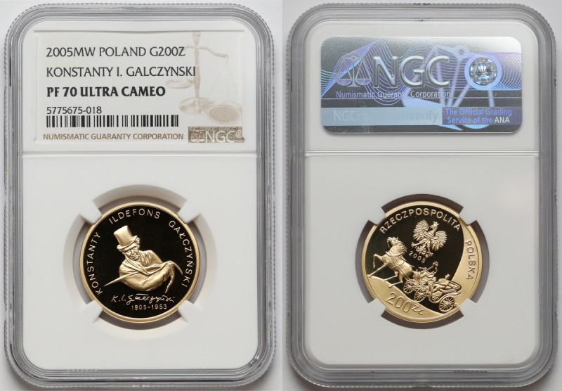 200 złotych 2005 Konstanty Ildefons Gałczyński Nakład 3.500 sztuk. Złoto .900, ś...