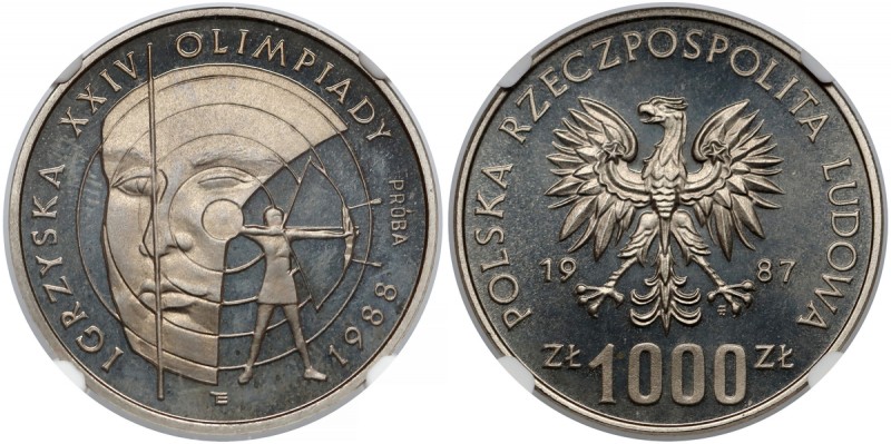 Próba NIKIEL 1.000 złotych 1987 Olimpiada Seul Reference: Parchimowicz P.493.b
...