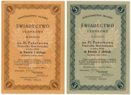 5% Pożyczka Konwersyjna 1924, Świadectwa Ułamkowe 1 i 3 zł (2szt)