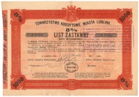 Lublin, TKM, List zastawny 1.000 zł 1928