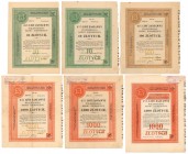 Wileński Bank Ziemski, Listy zastawne Ser.I-III, 10-1.000 zł 1926-1934 (6szt)