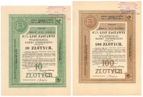 Wileński Bank Ziemski, Listy zastawne Ser.III, 10 i 100 zł 1934 (2szt)