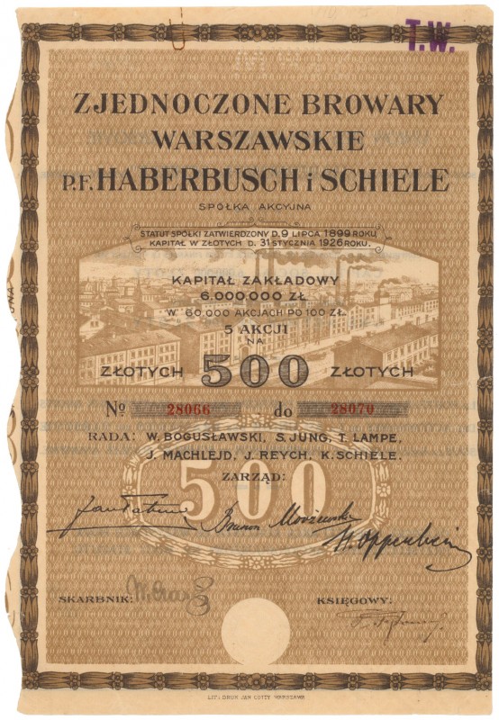 P.F. HABERBUSCH i SCHIELE..., Em.1, 5x 100 zł Reference: IBAP #1256, Koziorowski...