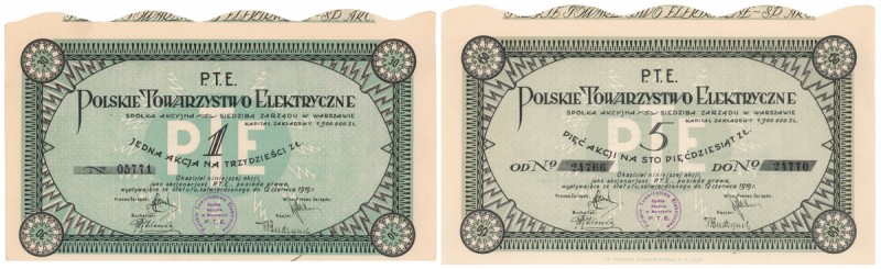 Polskie Tow. Elektryczne, 30 zł i 5x 30 zł (2szt) Reference: IBAP #778-779, Kozi...