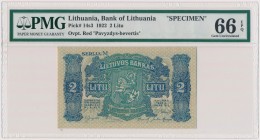Lithuania, 2 Litu 1922 SPECIMEN MAX