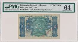 Lithuania, 2 Litu 1922 SPECIMEN - P 000054