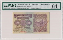 Lithuania, 10 Litu 1922 SPECIMEN - 000054 MAX