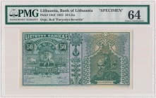 Lithuania, 50 Litu 1922 SPECIMEN MAX
