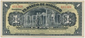 Mexico, Hidalgo 1 Peso 1914 AMORTIZADO
