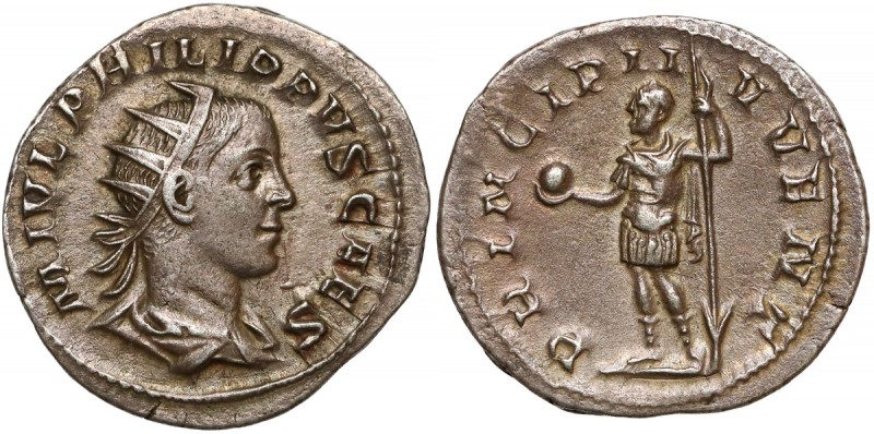Rome, Philip II, AR Antoninian Ładny egzemplarz rzadziej występującej monety. Aw...