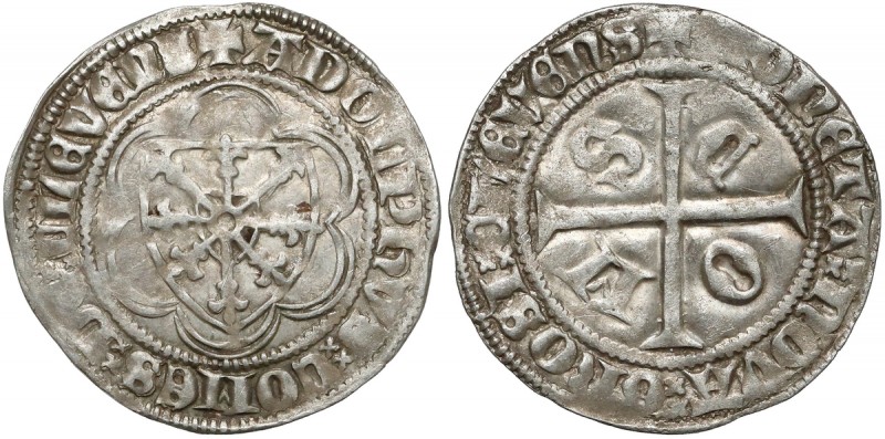 Niderlandy, Adolph I, Graf von Kleve (1368-1391), Grosz Srebro, średnica 26.1-26...