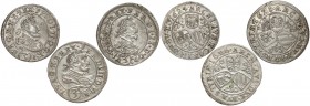 Austria, Ferdinand II, 3 kreuzer 1624-1628, Graz (3pcs)