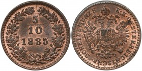 Austria, Franciszek Józef I, 5/10 krajcar 1885