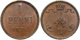 Finland / Russia, Alexander II, 1 Penni 1874