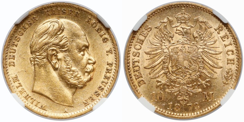 Niemcy, Prusy, Wilhelm I, 10 marek 1873-A Reference: Krause KM 502
Grade: NGC A...