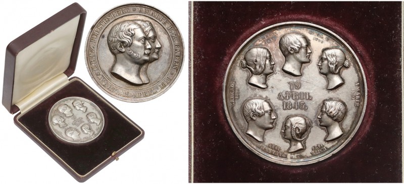 Deutschland, Fürstenberg, Silbermedaille 1843 - Silberhochzeit Karl Egon II Ładn...