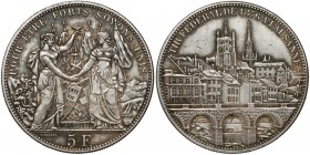 Switzerland, 5 Francs 1876 Lousanne Shooting Festival