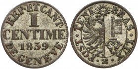 Switzerland, Geneva, Centime 1839