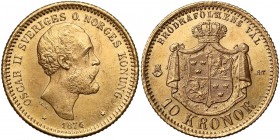 Sweden, Oscar II, 10 Kronor 1874