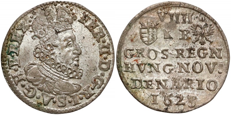 Hungary, Ferdinand II, 9 Denar (Groat) Kremnica 1623 Piękna, mennicza moneta bit...