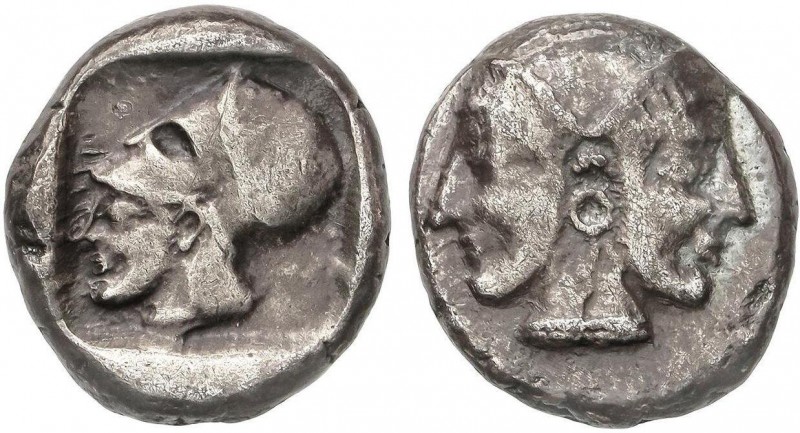 GREEK COINS
Dracma. 500-470 a.C. LAMPSAKOS. MYSIA. Anv.: Cabeza femenina janifo...