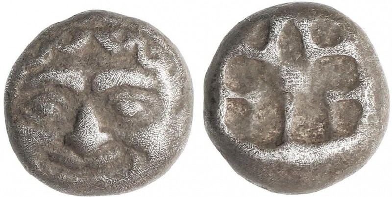 GREEK COINS
Dracma. 500-475 a.C. PARION. MYSIA. Anv.: Gorgona de frente. Rev.: ...