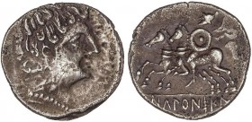 CELTIBERIAN COINS
Denario. 120-20 a.C. ICALCUNSCEN (INIESTA, Cuenca). Anv.: Cabeza imberbe a derecha. Rev.: Jinete con rodela y clámide a izquierda c...