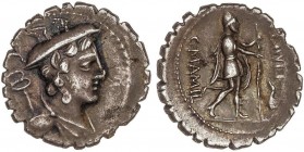 ROMAN COINS: ROMAN REPUBLIC
Denario. 82 a.C. MAMILIA-6. C. Mamilius Limetanus. Rev.: Ulises a derecha, es reconocido por su perro Argos. C. MAMIL. LI...