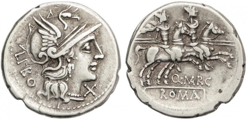 ROMAN COINS: ROMAN REPUBLIC
Denario. 148 a.C. MARCIA-1. Q. Marcius. Libo. Rev.:...