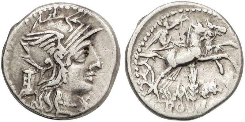 ROMAN COINS: ROMAN REPUBLIC
Denario. 134 a.C. MARCIA-8. M. Marcius Mn. F. Rev.:...