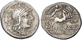 ROMAN COINS: ROMAN REPUBLIC
Denario. 118-117 a.C. MARCIA-16. Q. Marcius C. Fabius L. Roscius. Rev.: Victoria en cuadriga a derecha. 3,91 grs. AR. Cal...