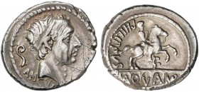 ROMAN COINS: ROMAN REPUBLIC
Denario. 56 a.C. MARCIA-28. C. Marcius Philippus. Rev.: Estatua ecuestre a derecha sobre un acueducto de cinco arcos, den...