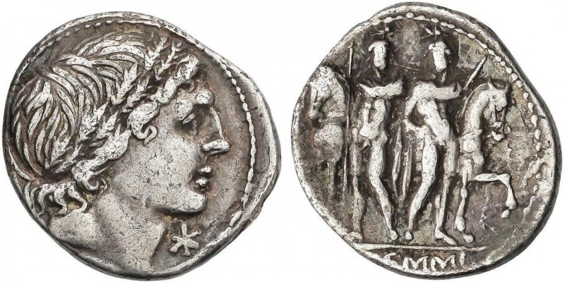 ROMAN COINS: ROMAN REPUBLIC
Denario. 109-108 a.C. MEMMIA-1. L. Memmius. Rev.: L...