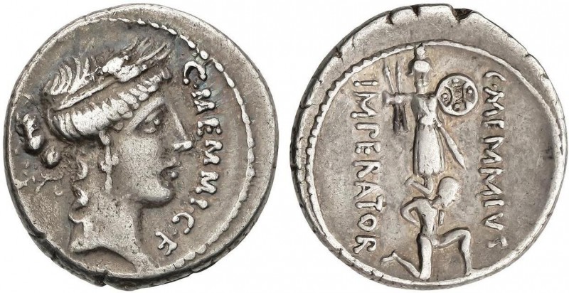ROMAN COINS: ROMAN REPUBLIC
Denario. 56 a.C. MEMMIA-10. C. Memmius C. f. Rev.: ...