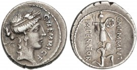 ROMAN COINS: ROMAN REPUBLIC
Denario. 56 a.C. MEMMIA-10. C. Memmius C. f. Rev.: Cautivo de rodillas a derecha, detrás trofeo a izquierda IMPERATOR, a ...