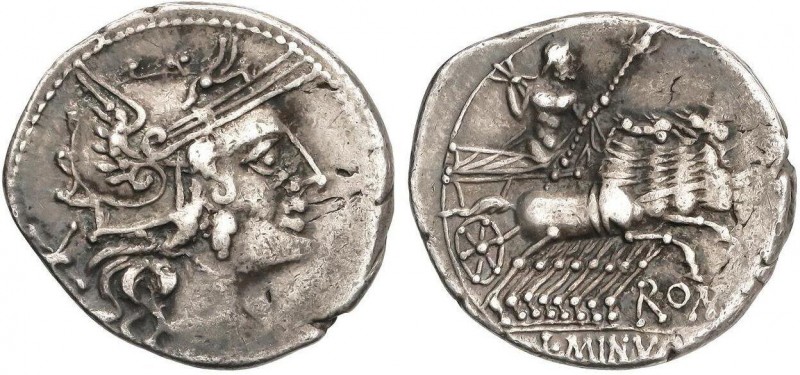 ROMAN COINS: ROMAN REPUBLIC
Denario. 133 a.C. MINUCIA-15. L. Minucius Thermus. ...