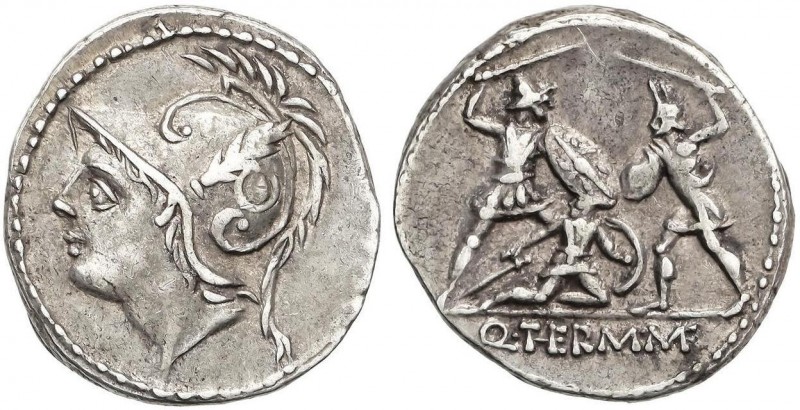 ROMAN COINS: ROMAN REPUBLIC
Denario. 103 a.C. MINUCIA-19. Q. Minucius Thermus M...